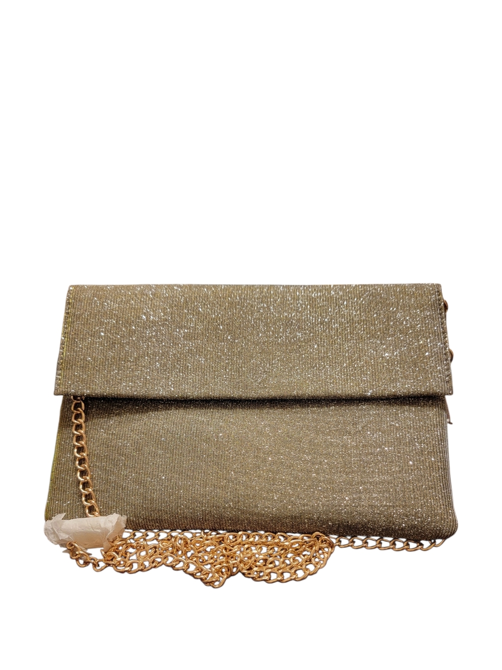 A New Day Gold Sparkle Fold-Over Evening Clutch